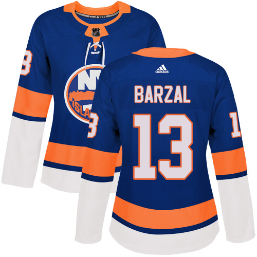 Adidas Islanders #13 Mathew Barzal Royal Blue Home Authentic Women's Stitched NHL Jersey