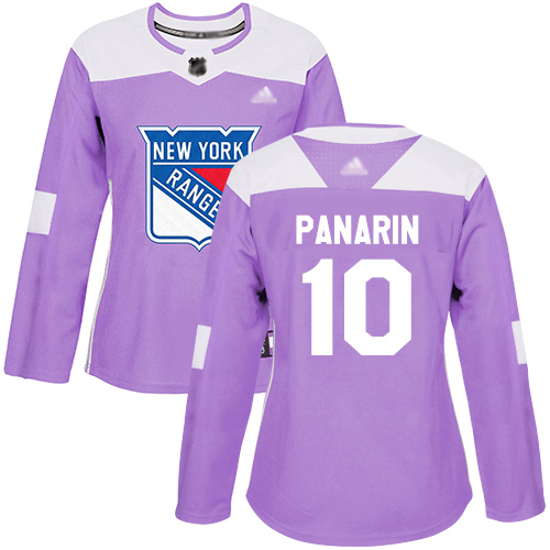 Rangers #10 Artemi Panarin Purple Authentic Fights Cancer Women's Stitched Hockey Jersey