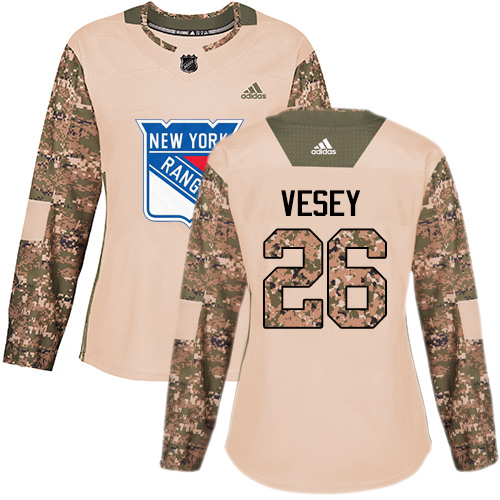 Adidas Rangers #26 Jimmy Vesey Camo Authentic 2017 Veterans Day Women's Stitched NHL Jersey