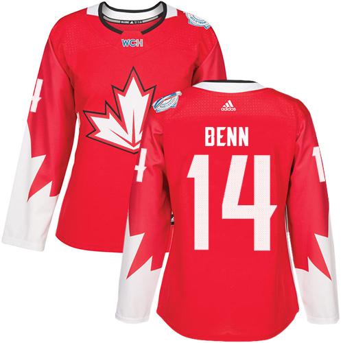 Team Canada #14 Jamie Benn Red 2016 World Cup Women's Stitched NHL Jersey - Click Image to Close