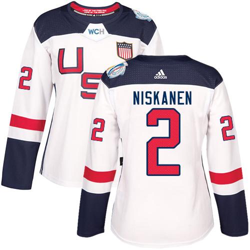 Team USA #2 Matt Niskanen White 2016 World Cup Women's Stitched NHL Jersey - Click Image to Close