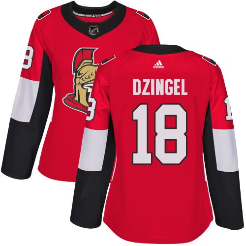 Adidas Senators #18 Ryan Dzingel Red Home Authentic Women's Stitched NHL Jersey