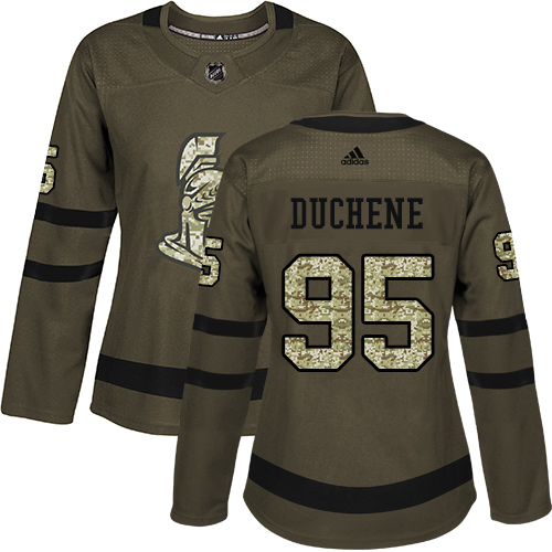 Adidas Senators #95 Matt Duchene Green Salute to Service Women's Stitched NHL Jersey - Click Image to Close