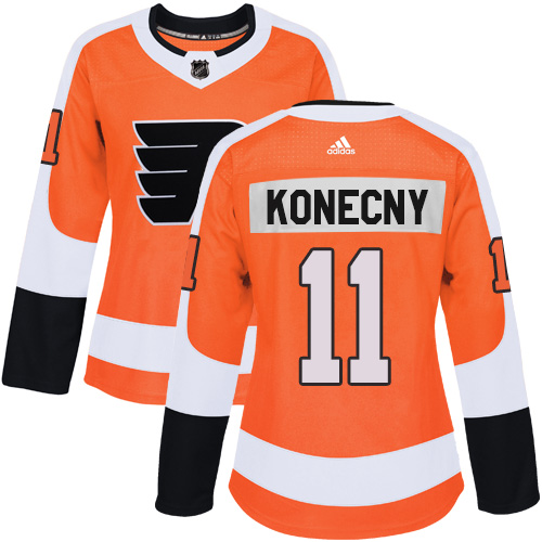 Adidas Flyers #11 Travis Konecny Orange Home Authentic Women's Stitched NHL Jersey