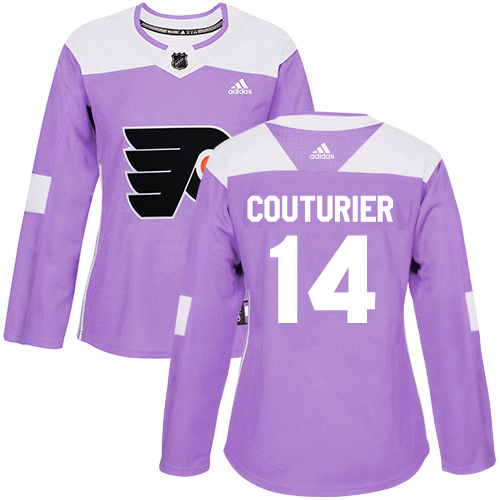 Adidas Flyers #14 Sean Couturier Purple Authentic Fights Cancer Women's Stitched NHL Jersey - Click Image to Close