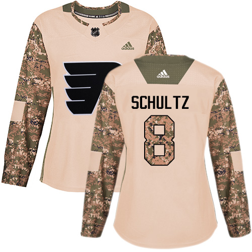 Adidas Flyers #8 Dave Schultz Camo Authentic 2017 Veterans Day Women's Stitched NHL Jersey