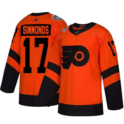 Adidas Flyers #17 Wayne Simmonds Orange Authentic 2019 Stadium Series Women's Stitched NHL Jersey - Click Image to Close