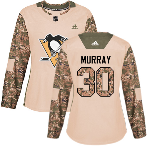 Adidas Penguins #30 Matt Murray Camo Authentic 2017 Veterans Day Women's Stitched NHL Jersey