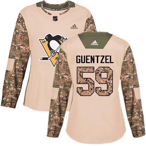 Adidas Penguins #59 Jake Guentzel Camo Authentic 2017 Veterans Day Women's Stitched NHL Jersey