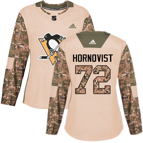 Adidas Penguins #72 Patric Hornqvist Camo Authentic 2017 Veterans Day Women's Stitched NHL Jersey