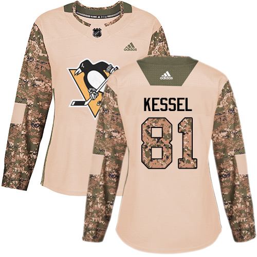 Adidas Penguins #81 Phil Kessel Camo Authentic 2017 Veterans Day Women's Stitched NHL Jersey