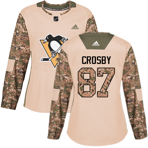 Adidas Penguins #87 Sidney Crosby Camo Authentic 2017 Veterans Day Women's Stitched NHL Jersey