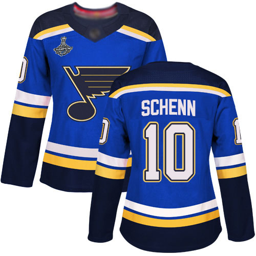 Blues #10 Brayden Schenn Blue Home Authentic Stanley Cup Final Bound Women's Stitched Hockey Jersey