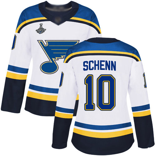 Blues #10 Brayden Schenn White Road Authentic Stanley Cup Final Bound Women's Stitched Hockey Jersey