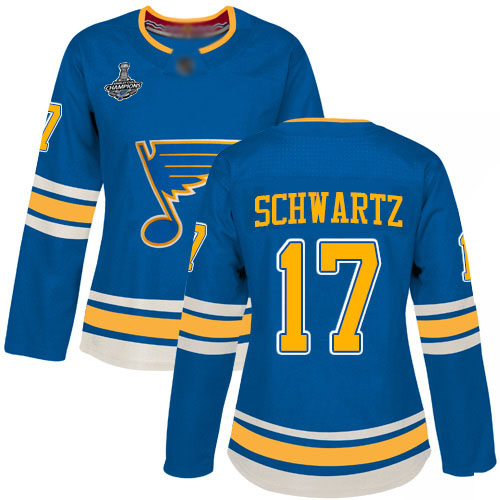 Blues #17 Jaden Schwartz Blue Alternate Authentic Stanley Cup Final Bound Women's Stitched Hockey Jersey