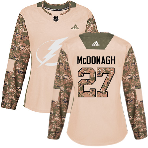 Adidas Lightning #27 Ryan McDonagh Camo Authentic 2017 Veterans Day Women's Stitched NHL Jersey