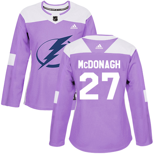 Adidas Lightning #27 Ryan McDonagh Purple Authentic Fights Cancer Women's Stitched NHL Jersey