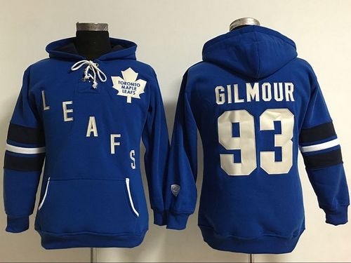 Toronto Maple Leafs #93 Doug Gilmour Blue Women's Old Time Heidi NHL Hoodie