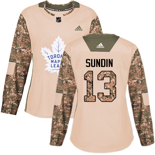 Adidas Maple Leafs #13 Mats Sundin Camo Authentic 2017 Veterans Day Women's Stitched NHL Jersey