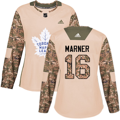 Adidas Maple Leafs #16 Mitchell Marner Camo Authentic 2017 Veterans Day Women's Stitched NHL Jersey