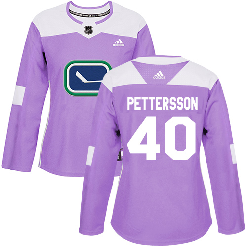 Adidas Canucks #40 Elias Pettersson Purple Authentic Fights Cancer Women's Stitched NHL Jersey