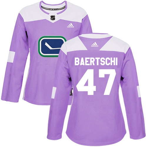 Adidas Canucks #47 Sven Baertschi Purple Authentic Fights Cancer Women's Stitched NHL Jersey