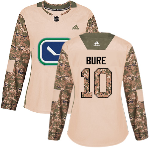 Adidas Canucks #10 Pavel Bure Camo Authentic 2017 Veterans Day Women's Stitched NHL Jersey