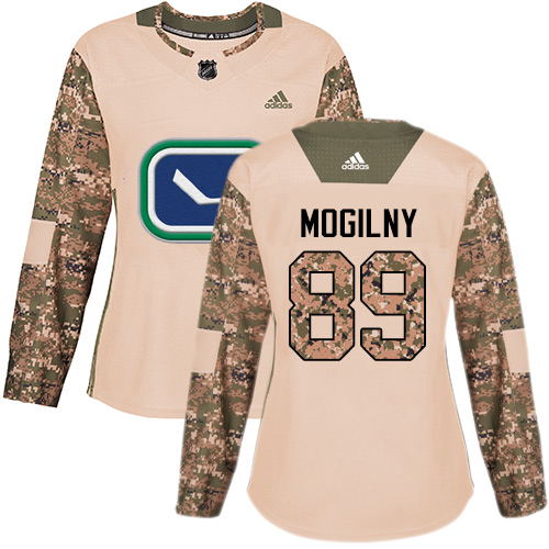 Adidas Canucks #89 Alexander Mogilny Camo Authentic 2017 Veterans Day Women's Stitched NHL Jersey