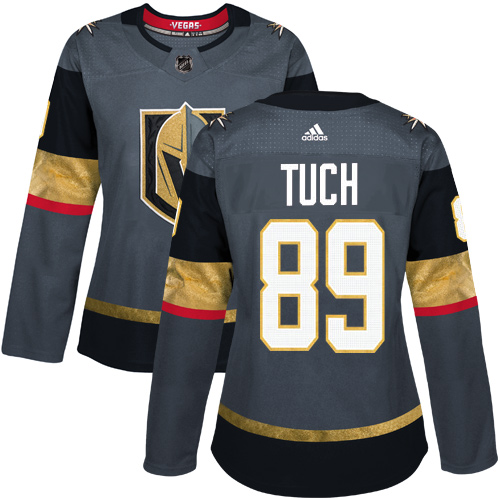 Adidas Golden Knights #89 Alex Tuch Grey Home Authentic Women's Stitched NHL Jersey - Click Image to Close