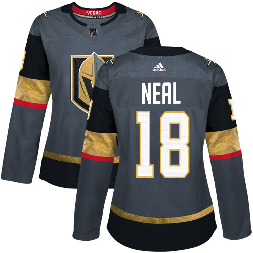 Adidas Golden Knights #18 James Neal Grey Home Authentic Women's Stitched NHL Jersey - Click Image to Close