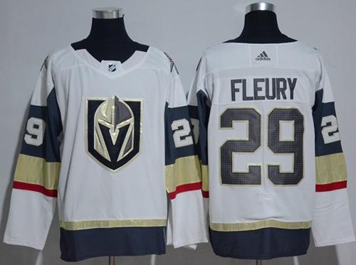 Adidas Golden Knights #29 Marc-Andre Fleury White Road Authentic Women's Stitched NHL Jersey