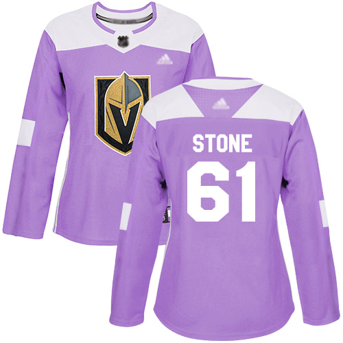 Adidas Golden Knights #61 Mark Stone Purple Authentic Fights Cancer Women's Stitched NHL Jersey - Click Image to Close