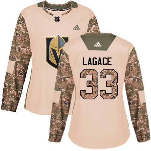 Adidas Golden Knights #33 Maxime Lagace Camo Authentic 2017 Veterans Day Women's Stitched NHL Jersey - Click Image to Close