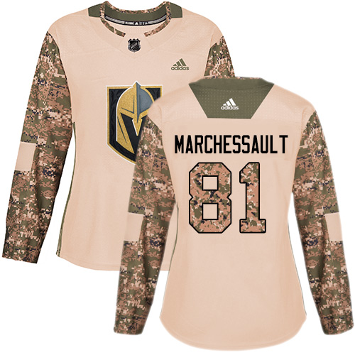 Adidas Golden Knights #81 Jonathan Marchessault Camo Authentic 2017 Veterans Day Women's Stitched NHL Jersey