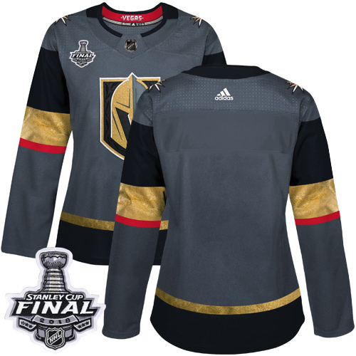 Adidas Golden Knights Blank Grey Home Authentic 2018 Stanley Cup Final Women's Stitched NHL Jersey - Click Image to Close