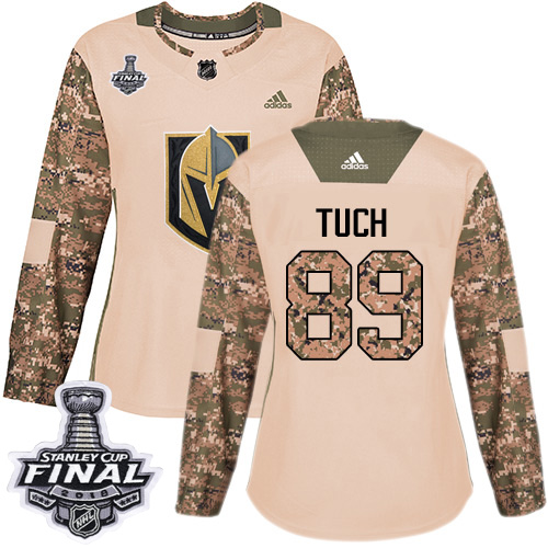 Adidas Golden Knights #89 Alex Tuch Camo Authentic 2017 Veterans Day 2018 Stanley Cup Final Women's Stitched NHL Jersey