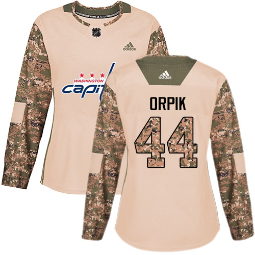 Adidas Capitals #44 Brooks Orpik Camo Authentic 2017 Veterans Day Women's Stitched NHL Jersey