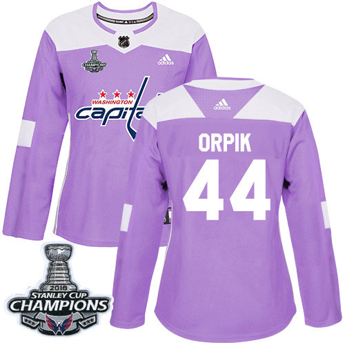 Adidas Capitals #44 Brooks Orpik Purple Authentic Fights Cancer Stanley Cup Final Champions Women's Stitched NHL Jersey