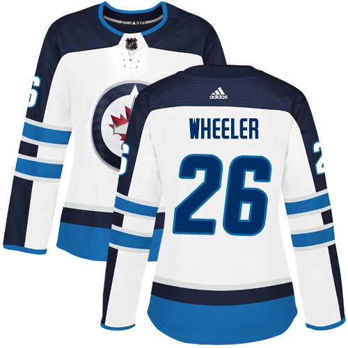 Adidas Jets #26 Blake Wheeler White Road Authentic Women's Stitched NHL Jersey