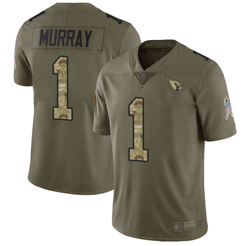 Cardinals #1 Kyler Murray Olive/Camo Youth Stitched Football Limited 2017 Salute to Service Jersey