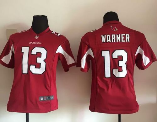 Nike Cardinals #13 Kurt Warner Red Team Color Youth Stitched NFL Elite Jersey