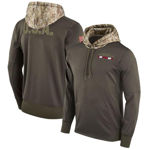 Youth Arizona Cardinals Nike Olive Salute to Service Sideline Therma Pullover Hoodie