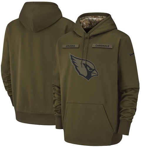 Youth Arizona Cardinals Nike Olive Salute to Service Sideline Therma Performance Pullover Hoodie