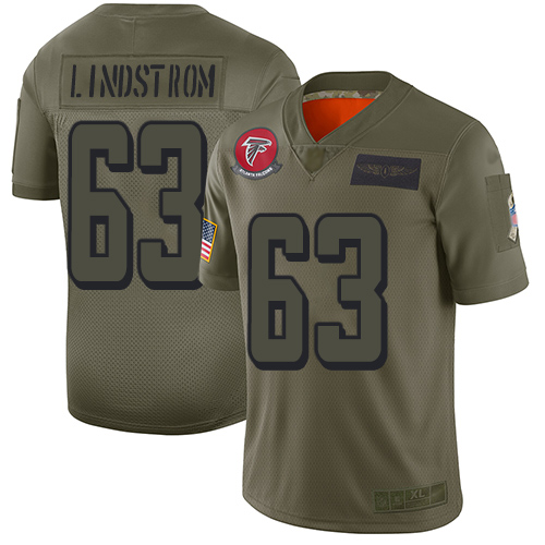 Falcons #63 Chris Lindstrom Camo Youth Stitched Football Limited 2019 Salute to Service Jersey