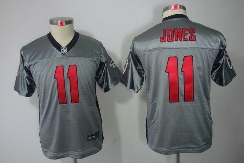 Nike Falcons #11 Julio Jones Grey Shadow Youth Stitched NFL Elite Jersey