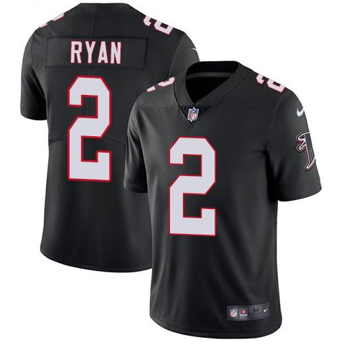 Nike Falcons #2 Matt Ryan Black Alternate Youth Stitched NFL Vapor Untouchable Limited Jersey