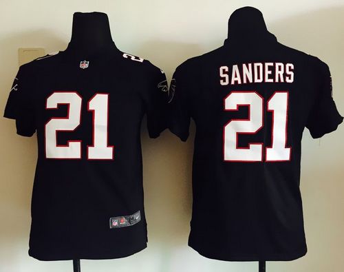 Nike Falcons #21 Deion Sanders Black Alternate Youth Stitched NFL Elite Jersey