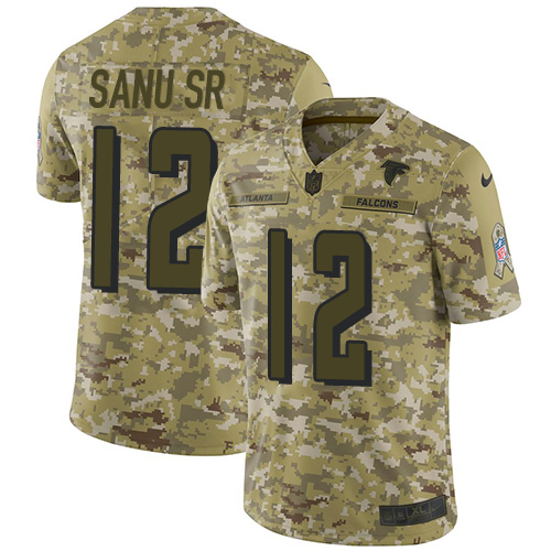 Nike Falcons #12 Mohamed Sanu Sr Camo Youth Stitched NFL Limited 2018 Salute to Service Jersey