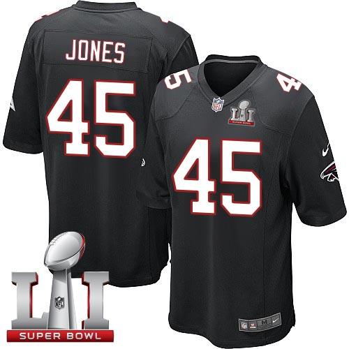 Nike Falcons #45 Deion Jones Black Alternate Super Bowl LI 51 Youth Stitched NFL Elite Jersey - Click Image to Close