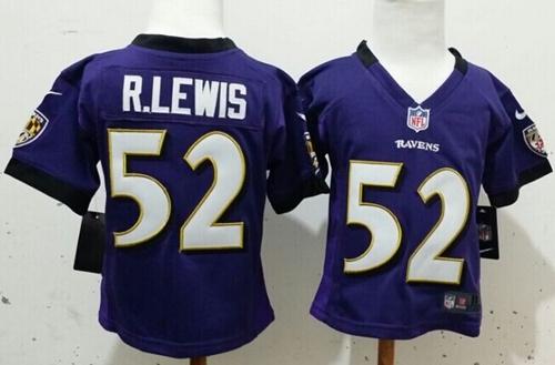 Toddler Nike Ravens #52 Ray Lewis Purple Team Color Stitched NFL Elite Jersey